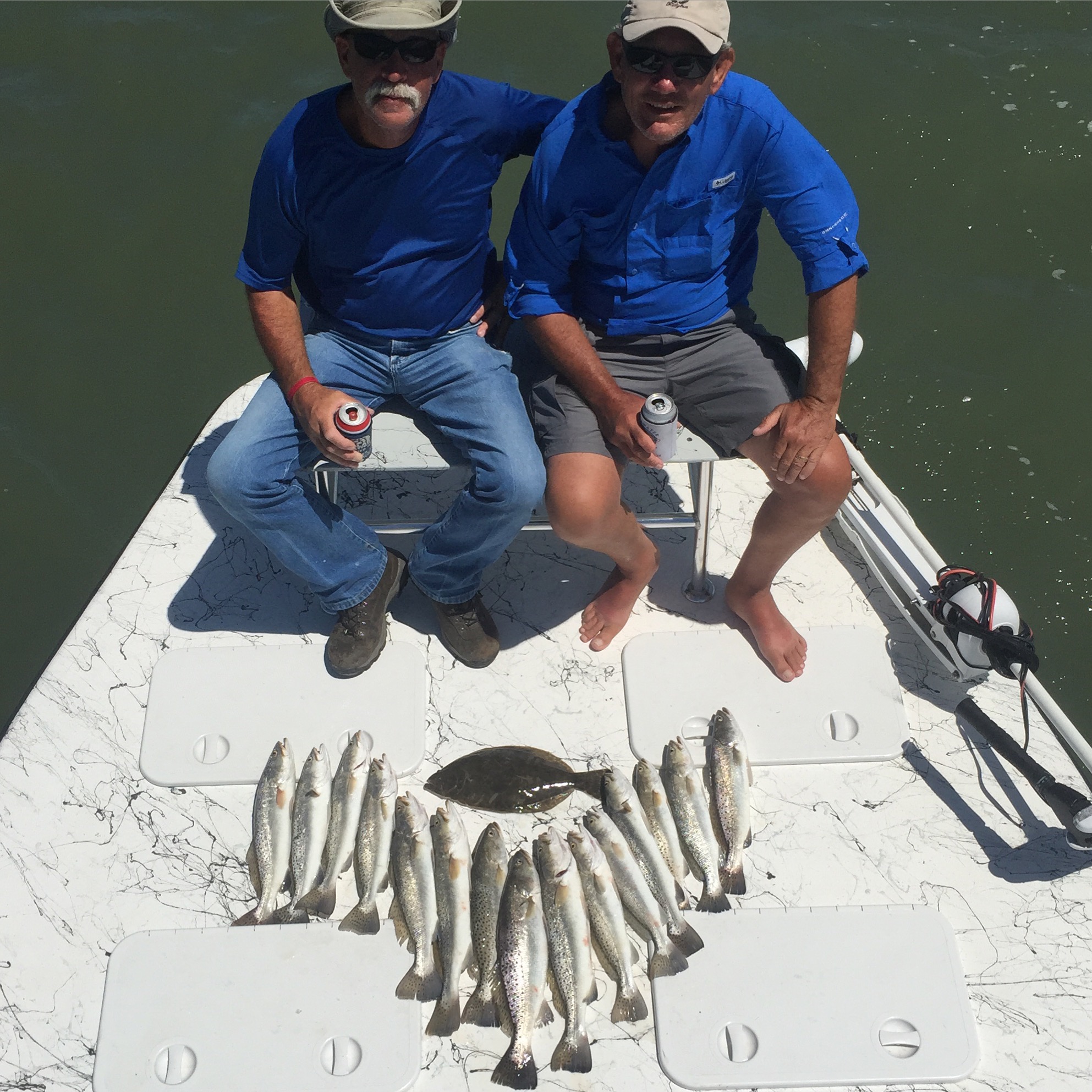 Jerry Hadden David Fritsch Trout Flounder bay fishing in Port Mansfield TX